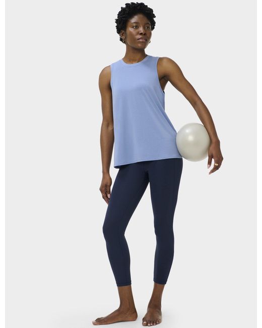 Sweaty Betty Blue Women's Soft Flow Studio Open Back Tank Top