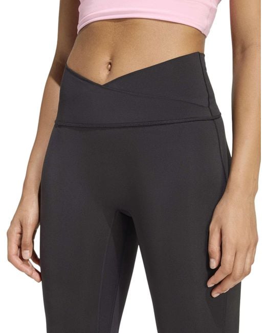 Adidas Black Women's 3 Stripes Studio All Me 7/8 X-over leggings