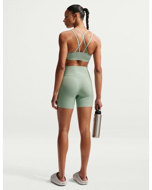 Nike Green Women's Zenvy Strappy Light Support Sports Bra