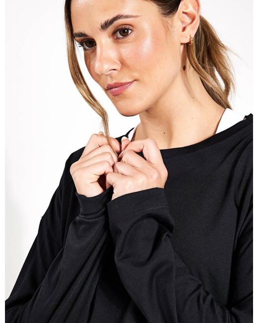 Sweaty Betty Black Women's Essential Crop Long Sleeve T-shirt