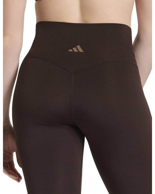 Adidas Brown Women's 3 Stripes Studio All Me Flare X-over leggings