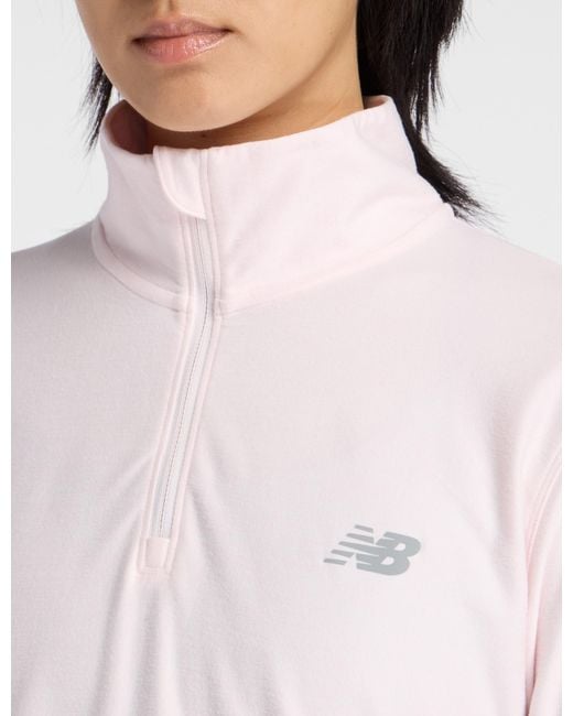 New Balance White Women's Sport Essentials Space Dye 1/4 Zip