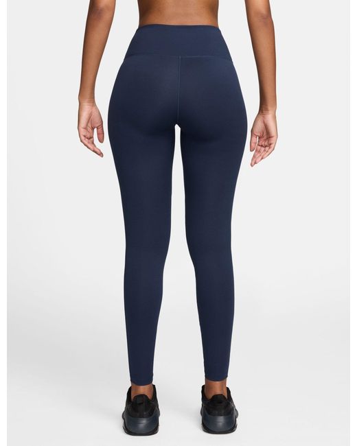 Nike Blue Women's One Seamless Front High Waisted leggings
