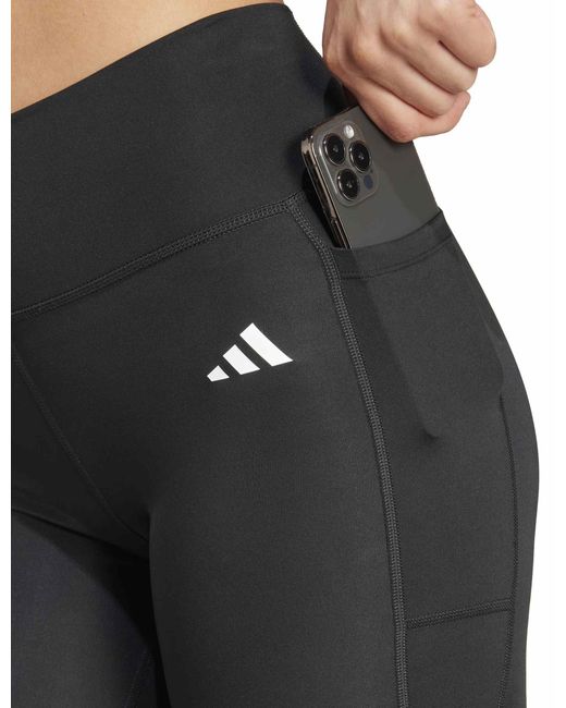 Adidas Black Women's Optime Essentials Stash Pocket Full-length leggings