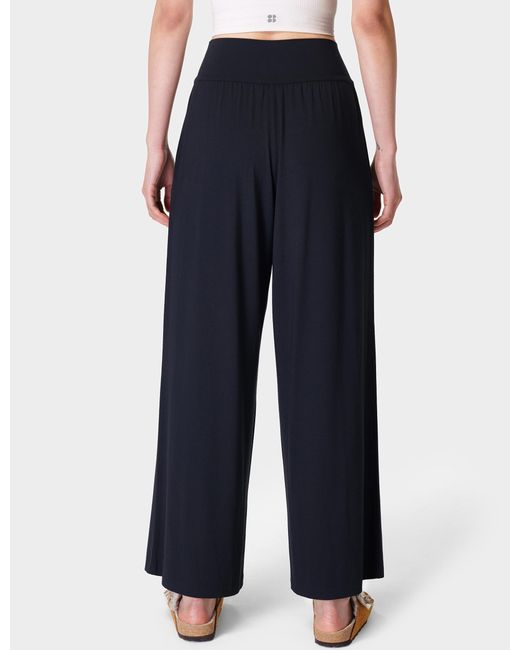 Sweaty Betty Blue Modal Wide Leg Trousers