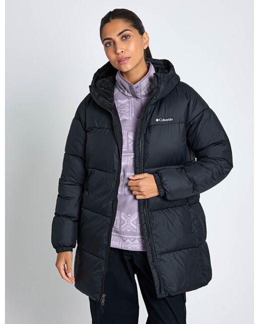 Columbia Blue Women's Puffect Ii Hooded Mid Puffer Jacket