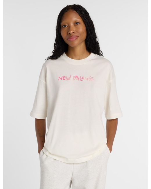 New Balance White Women's Visibly Loved Oversized T-shirt