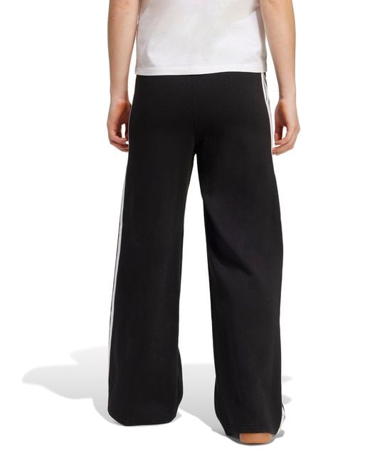 Adidas Black Women's 3-stripes Fleece Wide Pant