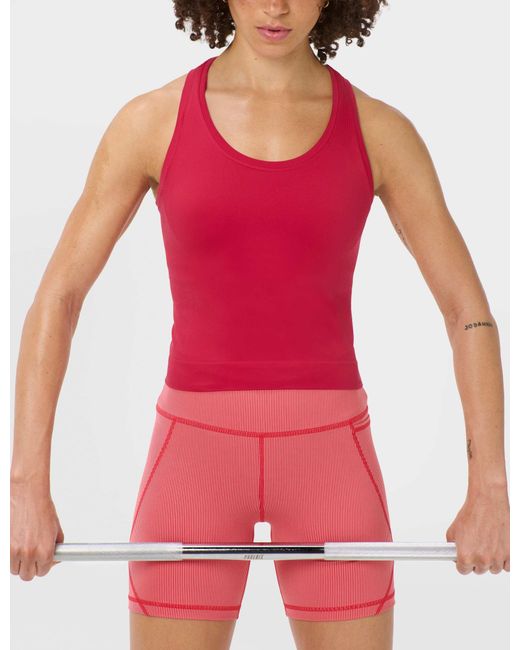Sweaty Betty Red Women's Athlete Crop Seamless Workout Vest