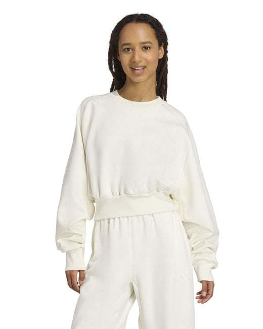 Adidas White Women's Soft Lux Loose Sweatshirt