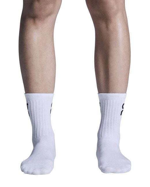 On Shoes White Women's Logo Sock High 3p