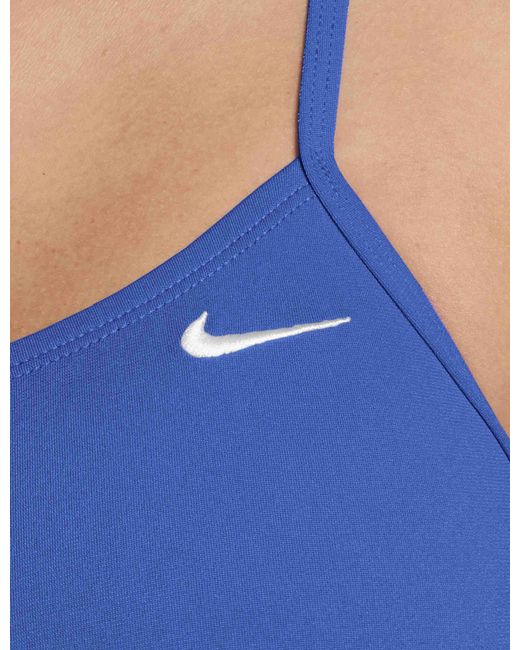 Nike Blue Women's Hydrastrong Solid Cutout One-piece