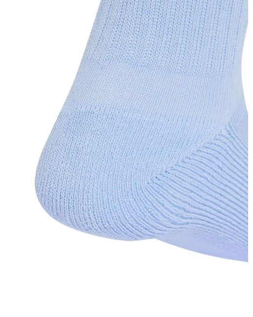Adidas Blue Women's Linear Crew Cushioned Socks 3 Pairs