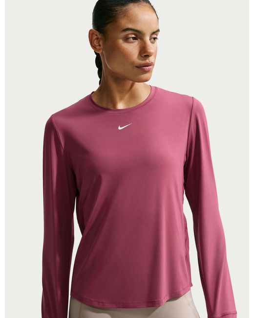 Nike Purple Women's One Classic Dri-fit Long-sleeve Top