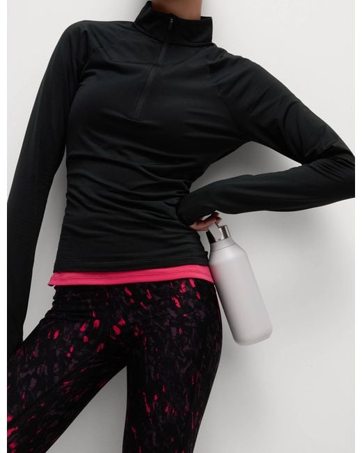 GOODMOVE Black Women's Ultraheat Funnel Neck Running Top