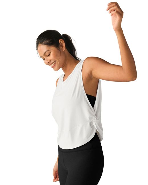 Beyond Yoga White Women's Featherweight Side Note Twist Tank
