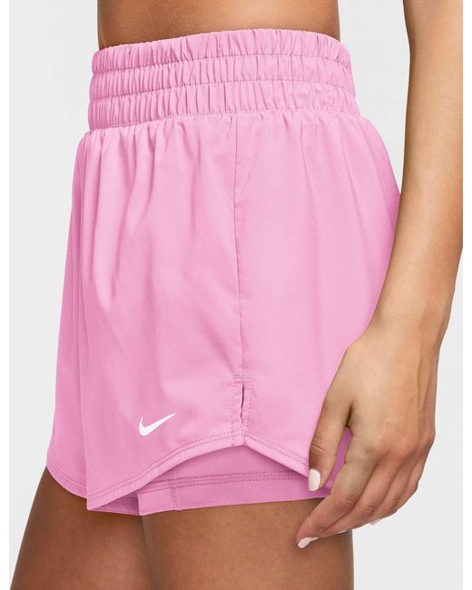 Nike Pink Women's One Dri-fit 2-in-1 Shorts