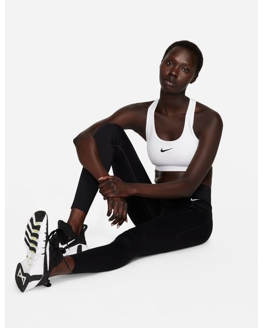Nike Brown Swoosh Medium-Support Padded Sports Bra