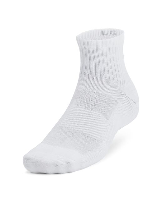Under Armour White Women's Training Cotton 3-pack Quarter Socks