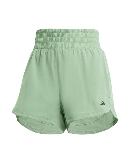 Adidas Green Pacer Stretch-woven Zipper Pocket Lux Shorts
