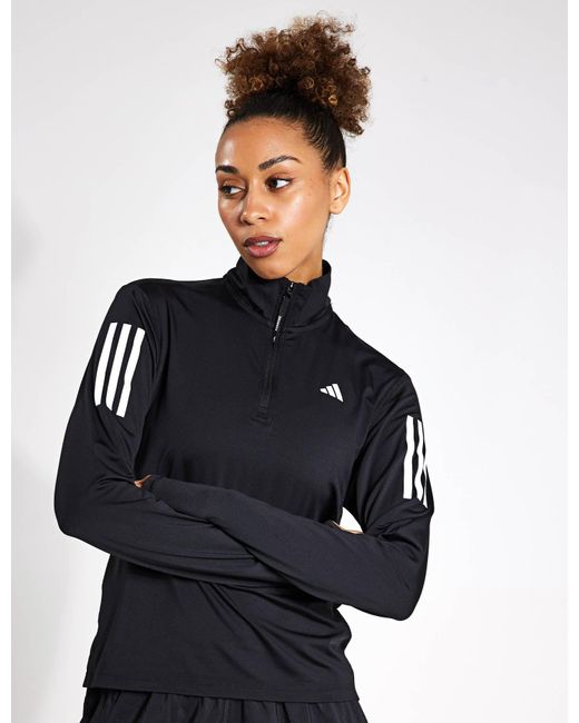Adidas Black Own The Run Half-zip Jacket