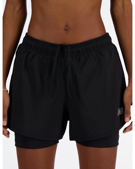 New Balance Black Women's Sport Essential 2-in-1 Short 3"