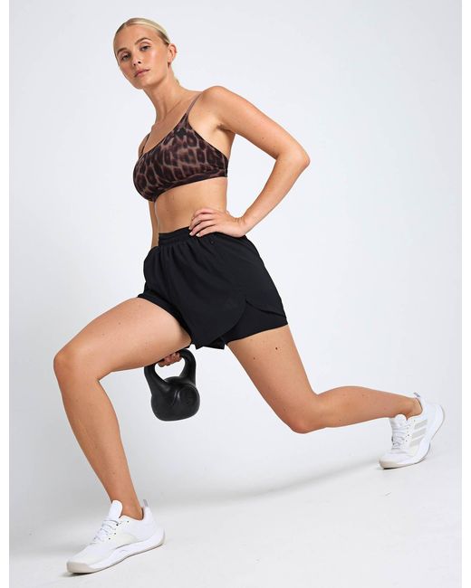 Adidas Black Women's D4t Workout Go To 2in1 Shorts