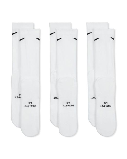 Nike White Women's Everyday Elevated Crew Socks (3 Pairs)