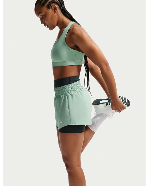 Nike Green Women's One Dri-fit 3" Brief-lined Shorts