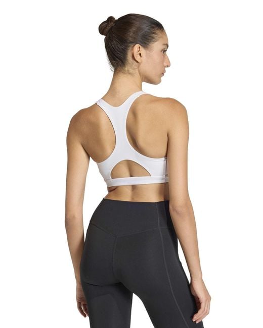 Adidas Blue Women's Optime Essentials Workout Medium Support Sports Bra