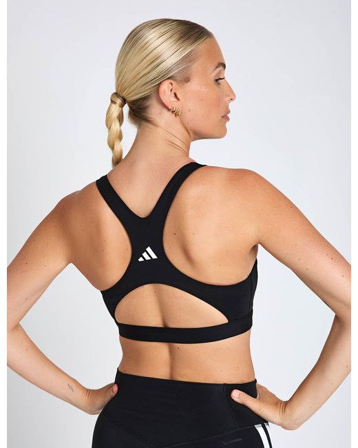 Adidas Black Women's Optime Essentials Workout High Support Sports Bra