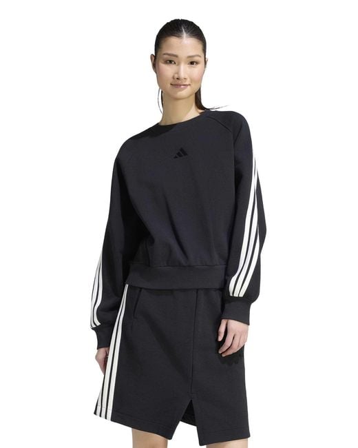 Adidas Blue Women's Kit 3-stripes Sweatshirt
