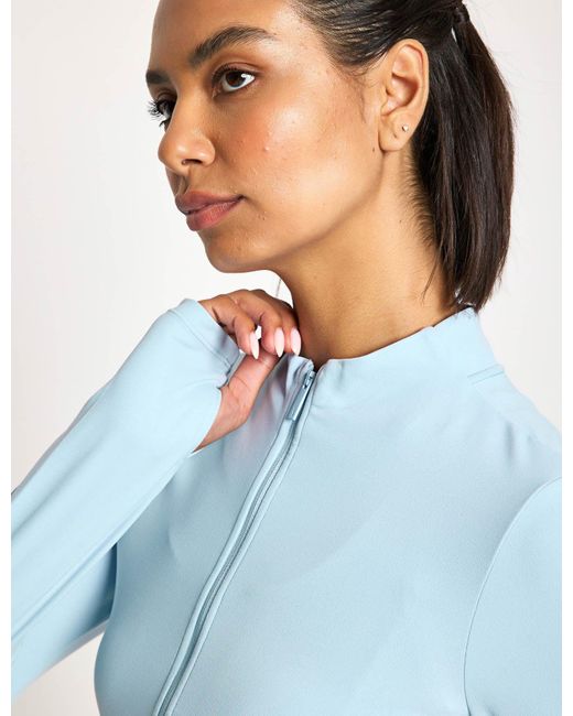 Nike Blue Women's Zenvy Full-zip Long-sleeve Top