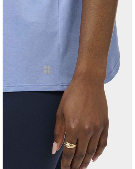 Sweaty Betty Blue Women's Soft Flow Studio Open Back Tank Top