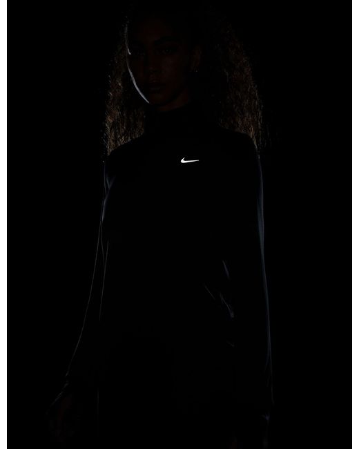 Nike Black Dri-fit Swift Element Uv 1/4-zip Running Top