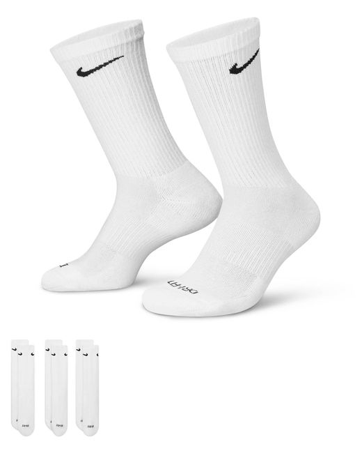 Nike White Women's Everyday Plus Cushioned Socks (3 Pairs)
