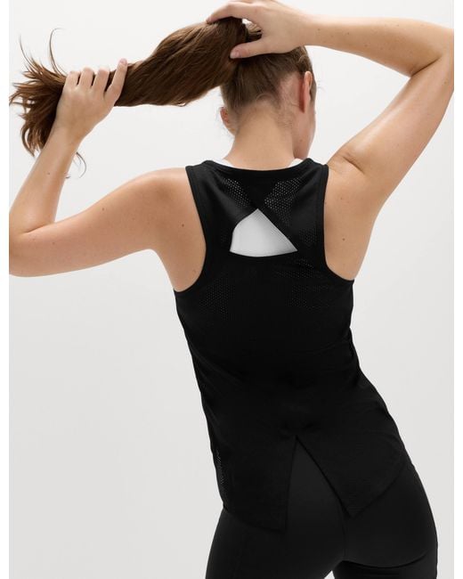 GOODMOVE Black Women's Lightweight Textured Relaxed Vest Top