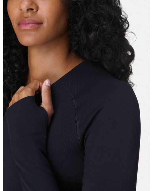 Sweaty Betty Blue Women's Athlete Seamless Gym Long Sleeve Top