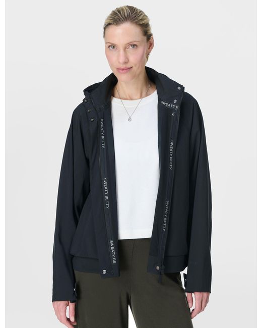 Sweaty Betty Blue Women's Motion Waterproof Cropped Parka