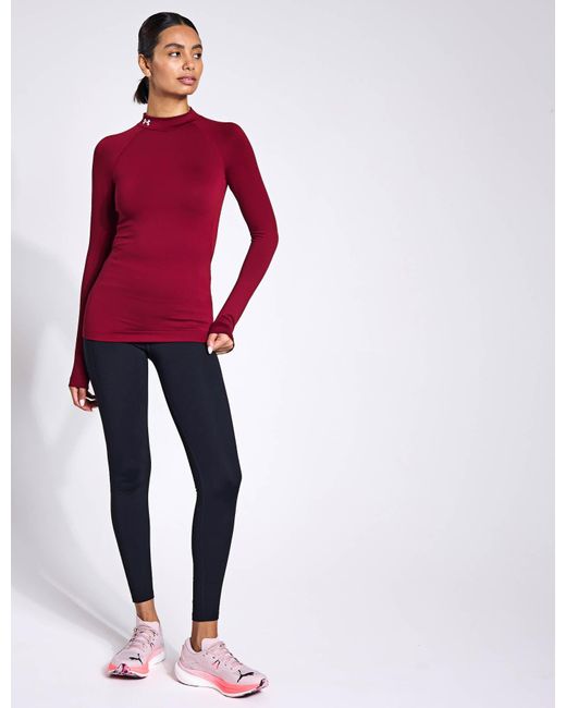 Under Armour Red Women's Coldgear Authentics Mock Neck