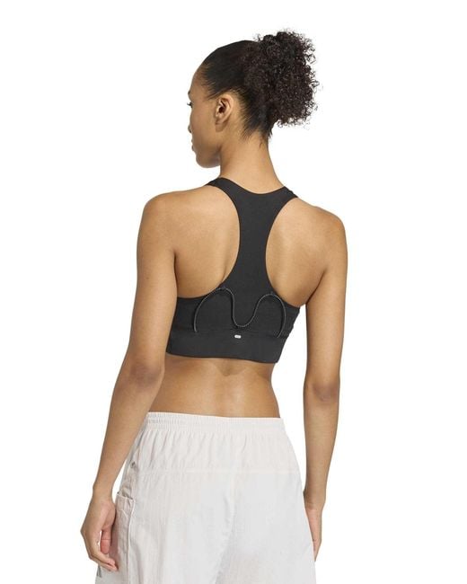 Adidas Black Women's Adi365 Running Pocket Medium Support Sports Bra