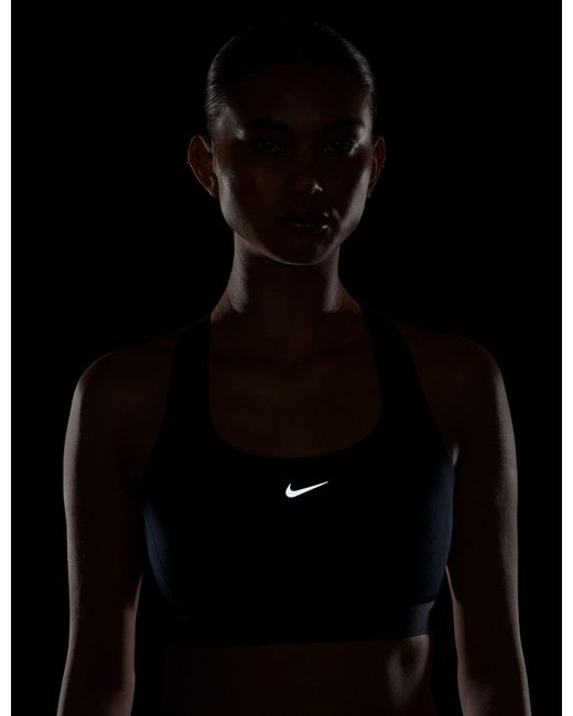 Nike Black Women's Swift High-support Lightly Lined Sports Bra