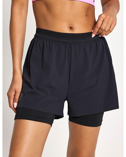 On Shoes Blue Women's 3" Performance 2-in-1 Shorts
