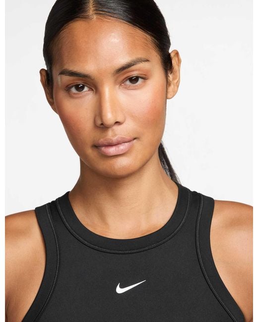 Nike Blue Women's One Fitted Dri-fit Cropped Tank Top