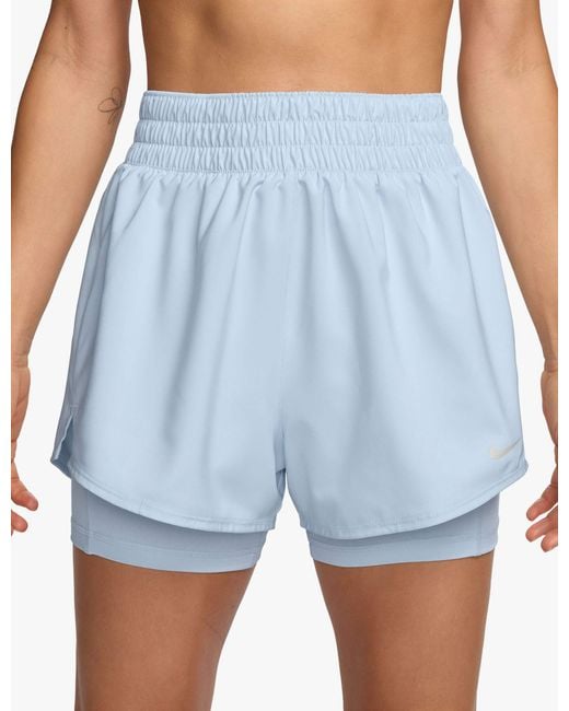 Nike Blue Women's One Dri-fit 2-in-1 Shorts