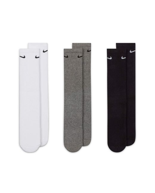 Nike White Women's Everyday Cushioned Training Crew Socks (3 Pairs)