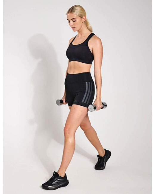 Adidas Black Women's Optime 3-stripes 1/4 Short leggings