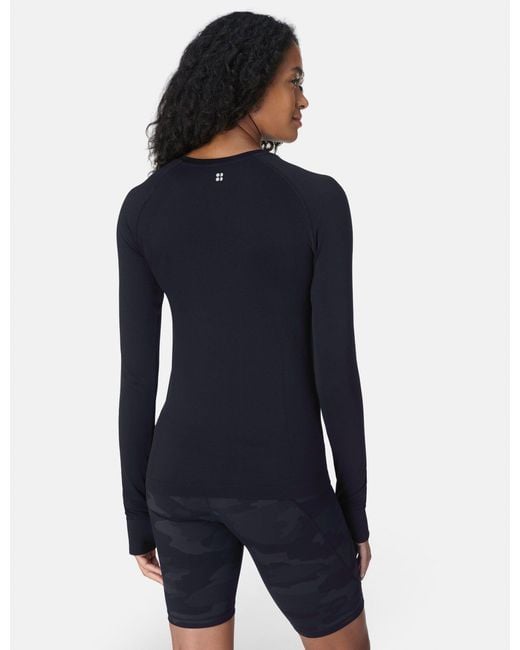 Sweaty Betty Blue Women's Athlete Seamless Gym Long Sleeve Top