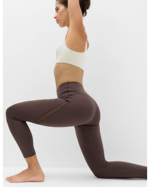GOODMOVE Brown Women's Go Balance Mesh Insert 7/8 legging