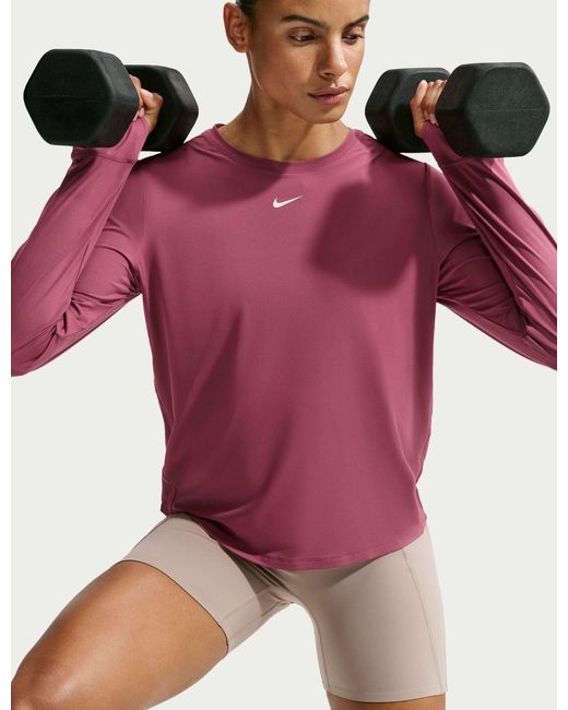 Nike Purple Women's One Classic Dri-fit Long-sleeve Top